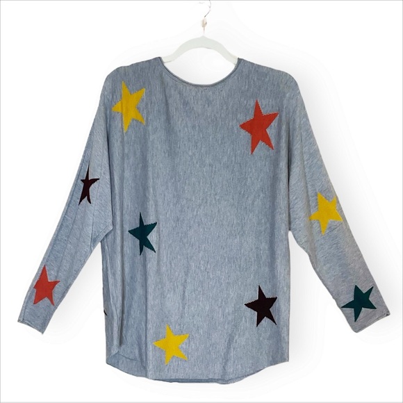 Rachel Zoe Cashmere Blend Multi-color Star Sweater - Picture 3 of 5